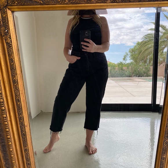 RALPH LAUREN black cropped fray hem jeans size 10 - Picture 4 of 16